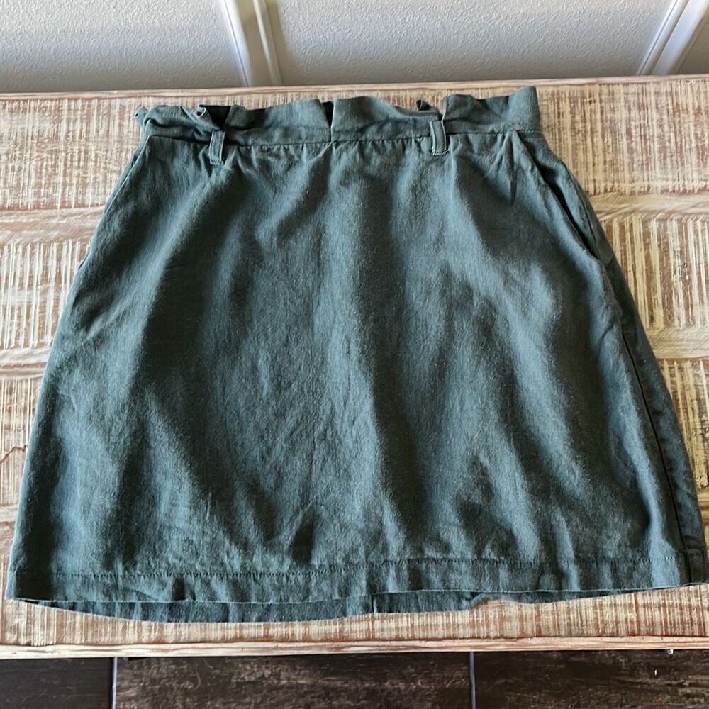 June & Hudson Women's Linen Paper Bag Waist Mini Skirt